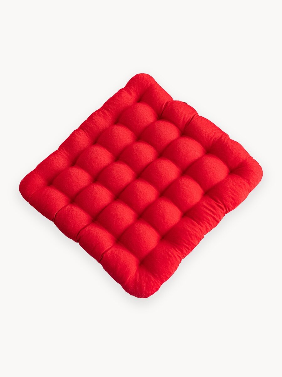 Подушка на стул ортопедическая с гречневой лузгой Bio-Line , для кресла, в автомобиль, для школьника,40х40 см, красный