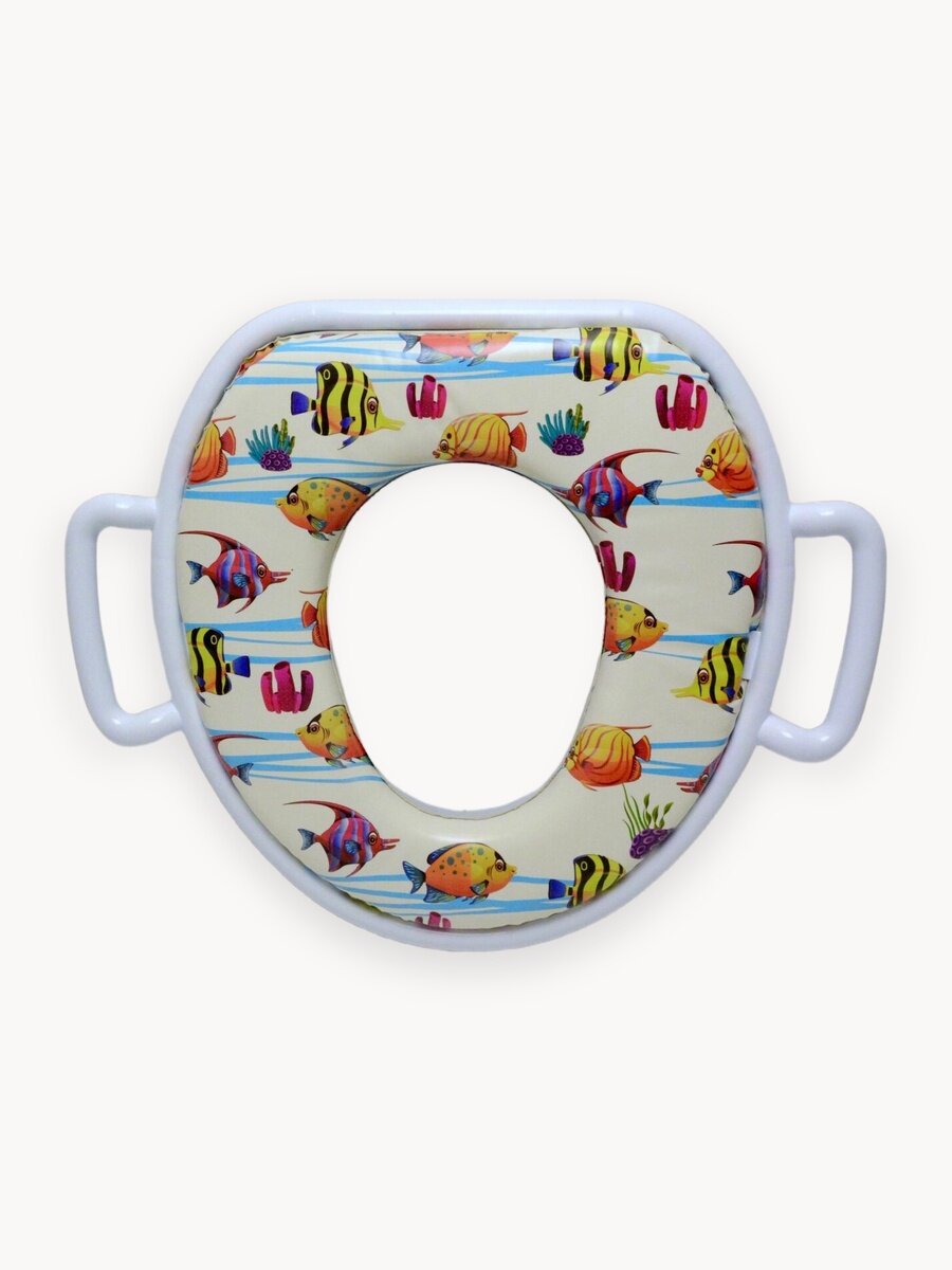 Мягкая детская накладка на унитаз с ручками Рыбки