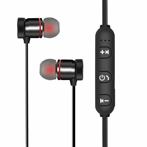 Магнитные беспроводные наушники Bluetooth Sports с шейным ободом и микрофоном 351₽