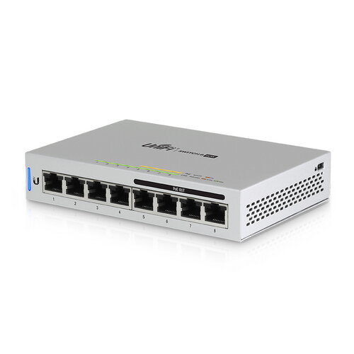 Коммутатор Ubiquiti UniFi Switch 8 60W PoE [US-8-60W-EU] Ubiquiti 8х Gigabit RJ45, 4x PoE 802.3af + 4 non-PoE