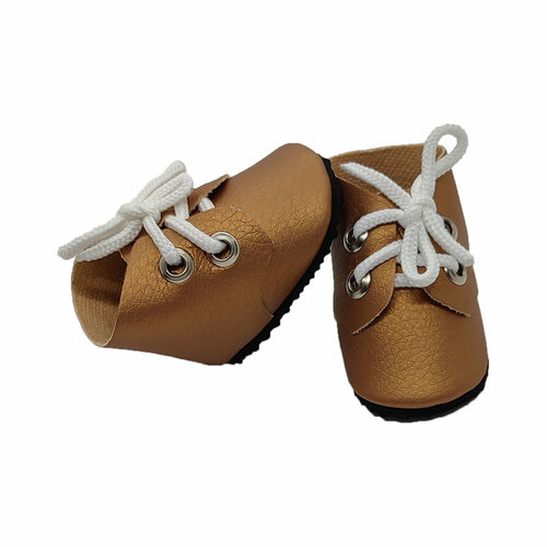 HobbyBe 102 Аксессуары для кукол Ботиночки 5 см Золотистые 1126₽