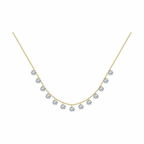 фото Колье diamant online, серебро, 925 проба, фианит, длина 45 см. diamant-online