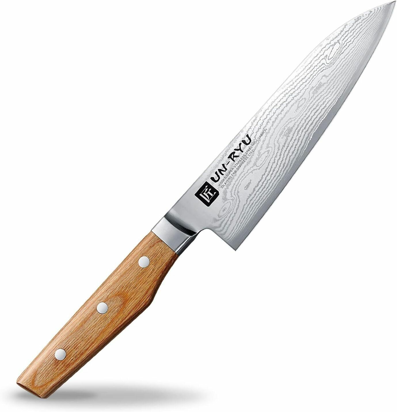 Нож кухонный Шеф 170 мм, сталь VG-10 33 слоя, рукоять pakka wood - SHIMOMURA