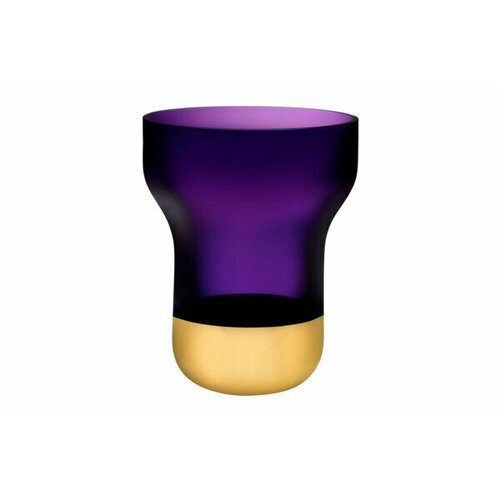 Ваза Nude Glass Контур 25 см, фиолетовая с золотым дном, хрусталь