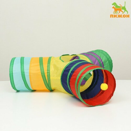 Туннель для кошек шуршащий Рогатка, 85 х 25 см, разноцветный туннель детский игровой ocie разноцветный