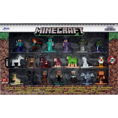 Набор фигурок Nano Metalfigs: Minecraft – Wave 6 (20 шт.) набор jada toys nano metalfigs minecraft wave 6 1 65 20 pack