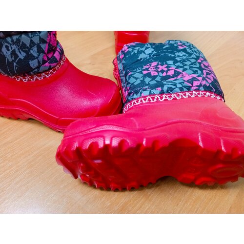 фото Сноубутсы сандра, размер 26/27, серый, красный