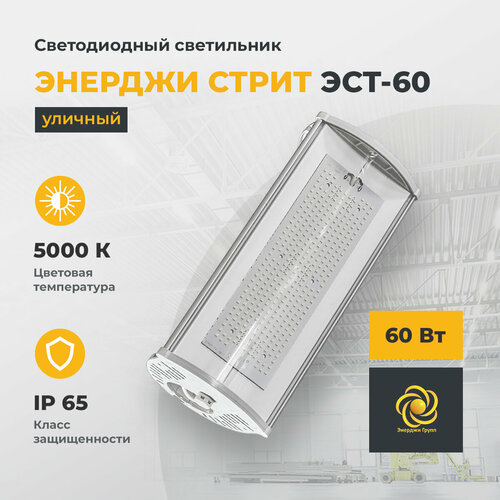Светодиодный светильник уличный энерджи стрит ЭСТ-60, 60 Вт, 5000 К, 8200 Лм