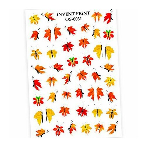 INVENT PRiNT, слайдер дизайн Осень Бабочки Веточки Листья, OS-31 набор invent print слайдер дизайн осень надписи веточки листья os 10 3 шт