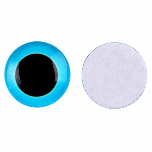 Глаза на клеевой основе, набор 10 шт, размер 1 шт. — 18 мм, цвет голубой