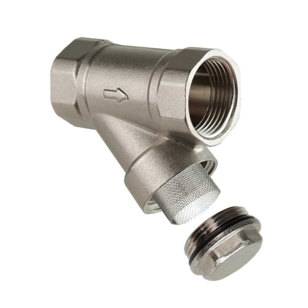 фото Фильтр 1/2', 45 °, латунь, внутр/внутр, никелированный, РосТурПласт