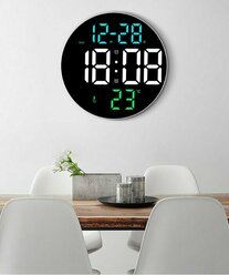 Настенные часы настольные часы LED CLOCK , белые с синий светом / календарь, будильник, термометр 8010