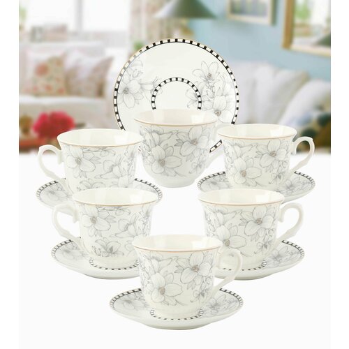 Чайный Набор Arya Exclusive из Костяного фарфора 250 мл 12 пр Mandala 3152₽