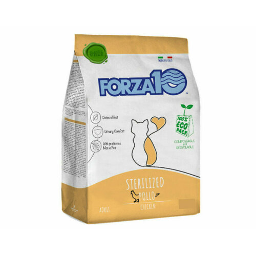 Forza10 Cat Maintenance Sterilized Pollo сухой корм для взрослых стерилизованных кошек с курицей - 350 г