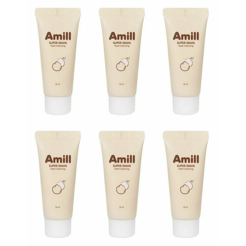 Amill Пенка для умывания Super grain foam cleansing, Deluxe sample, С зерновыми экстрактами, 20 мл, 6 шт