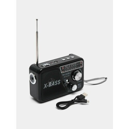 Радиоприемник цифровой с фонарем и mp3-плеером Waxiba XB-521URT USB/MP3 черный