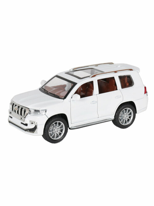 Машина инерционная MX 24269 TOYOTA PRADO свет и звук белый 1:24