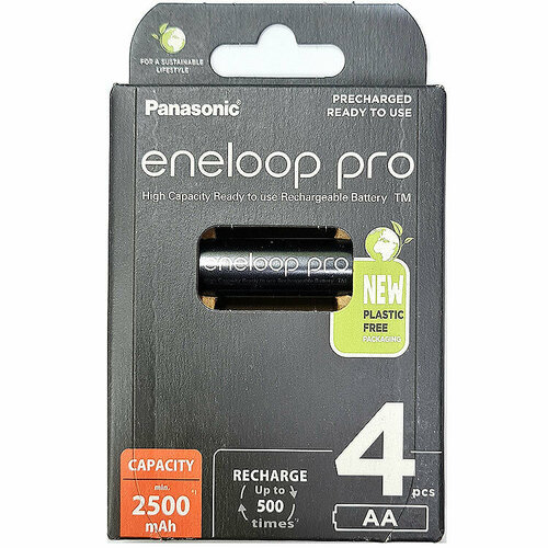 Аккумуляторы Panasonic Eneloop Pro AA (блистер 4 штуки) аккумуляторы panasonic eneloop lite bk 4lcce 2be