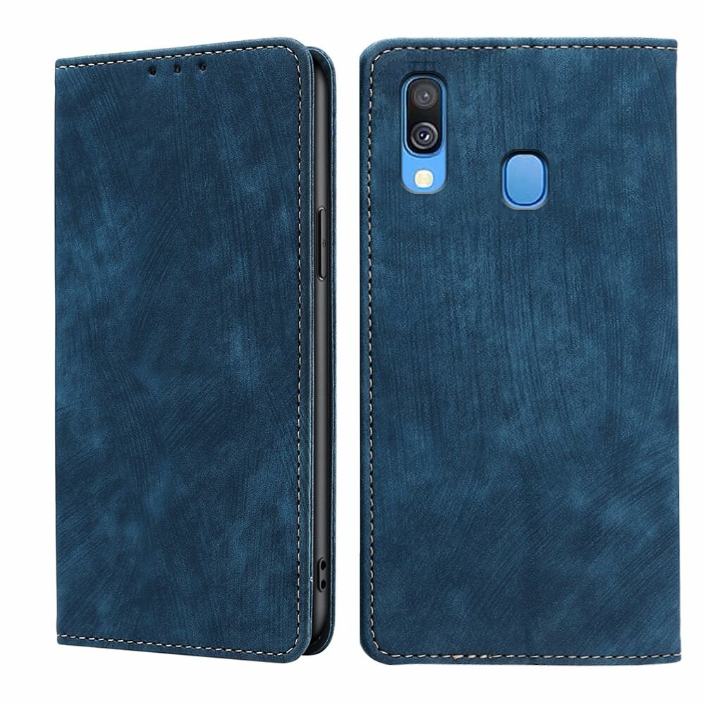 Чехол-книжка MyPads для Samsung Galaxy A40 (SM-A405F) / Самсунг А40 мягкое прикосновение (синий)