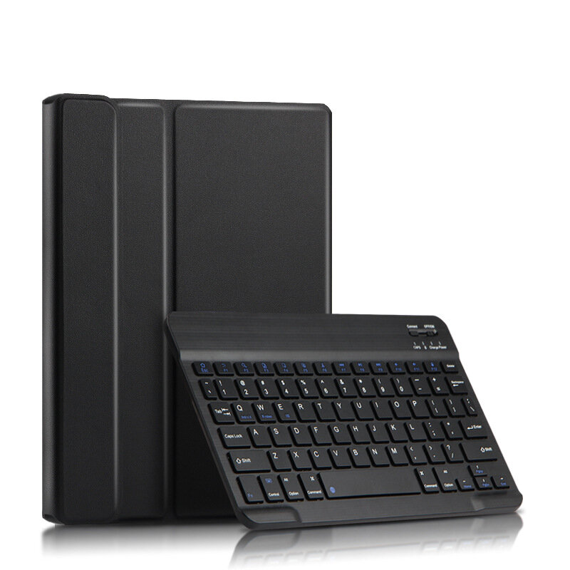 Клавиатура с чехлом MyPads для Huawei Honor Tab V7 Pro (BRT-W09) 2021 съёмная беспроводная Bluetooth-клавиатура черная кожаная