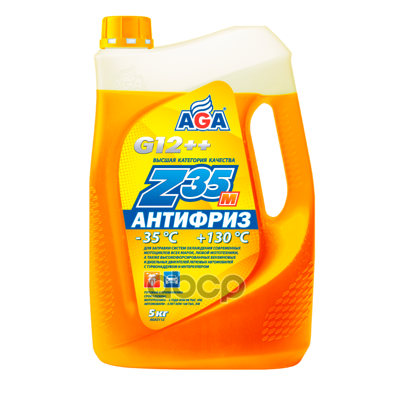 Антифриз Готовый К Применению Оранжевый -35С 1Кг G-12++ Aga Antifreeze Aga-Z35m Premix AGA арт. aga310z