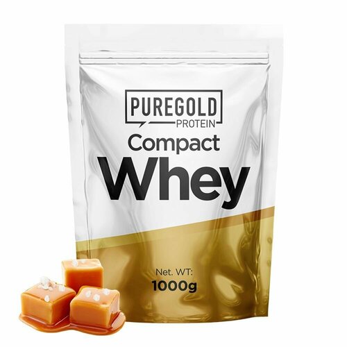 Сывороточный протеин с аминокислотами Pure Gold Compact Whey Protein, 1000г (Соленая карамель) /для набора мышечной массы и похудения