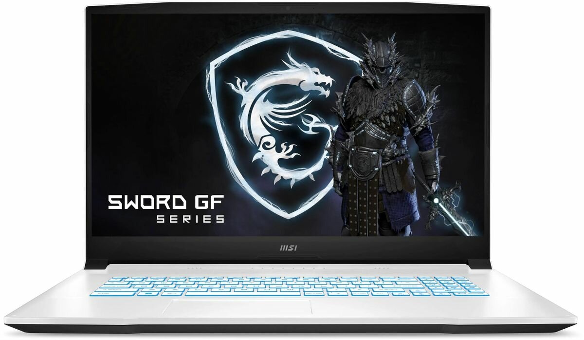 Ноутбук игровой MSI Sword 17 A12UCR-823XRU 9S7-17L522-823, 17.3", IPS, Intel Core i5 12450H 2ГГц, 8-ядерный, 16ГБ DDR5, 512ГБ SSD, NVIDIA GeForce RTX 3050 для ноутбуков - 4 ГБ, Free DOS, белый
