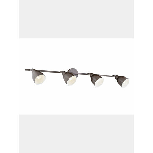 Светильник спот люстра металлический с поворотными плафонами, 4 лампы Цвет Тёмно-коричневый