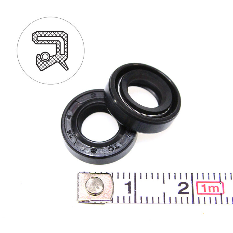 Манжета армированная (Сальник) 8х14х4 (тип 2 / TC) 70NBR (упаковка 2 шт.)