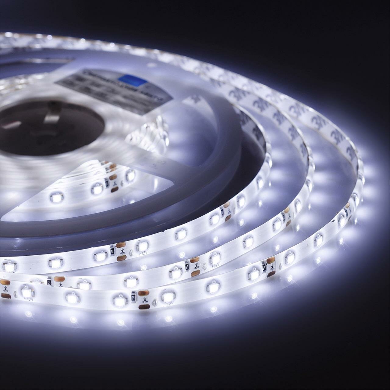 00-08 Светодиодная лента 12В 48Вт м smd3528 60д м IP65 280Лм м ширина подложки 8мм 5м холо