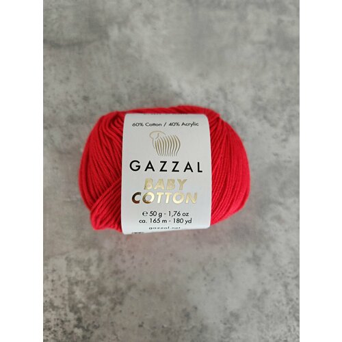 Пряжа Gazzal Baby Cotton красный 3443, 1 шт