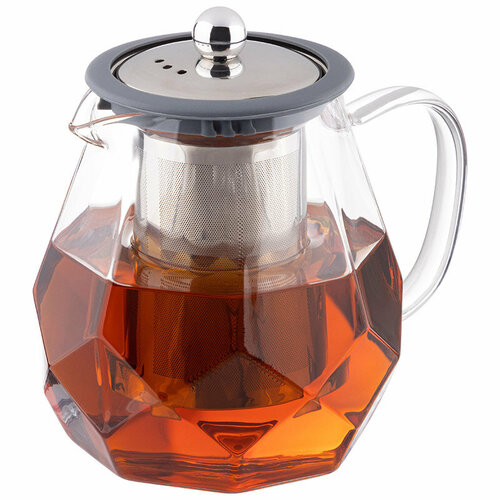 Чайник заварочный AROMA 820 мл из боросиликатного стекла корпус с гранями 1184₽