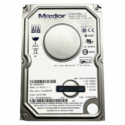 Жесткий Диск Maxtor 6G160E0 160Gb SATA 3,5 HDD