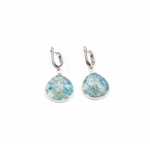 Серьги с подвесками Irina Moro серьги с бирюзой серебряные, бирюза, размер 43 мм, серебряный, голубой