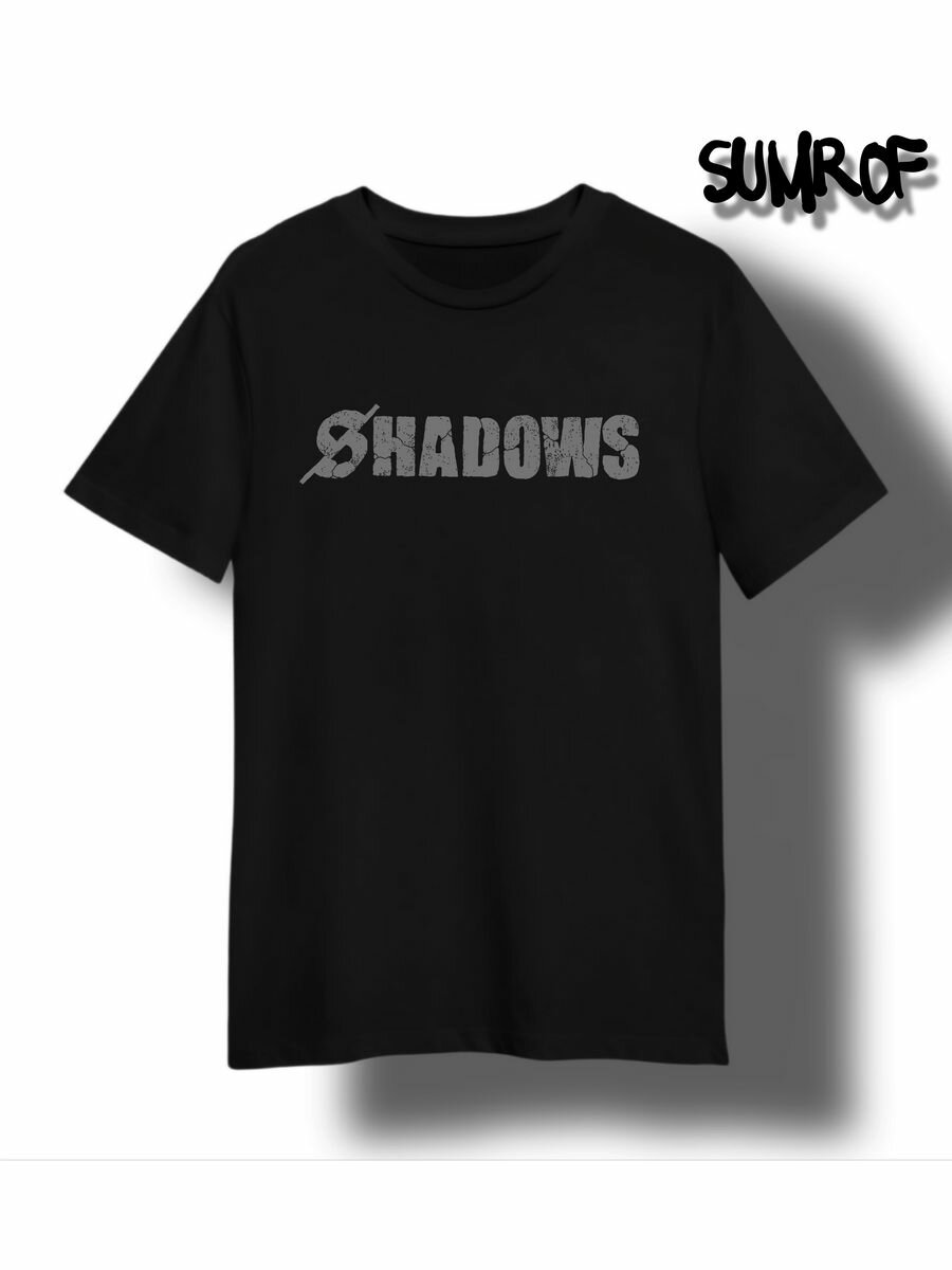 Футболка Zerosell с надписью тень shadows, размер 4XS, черный