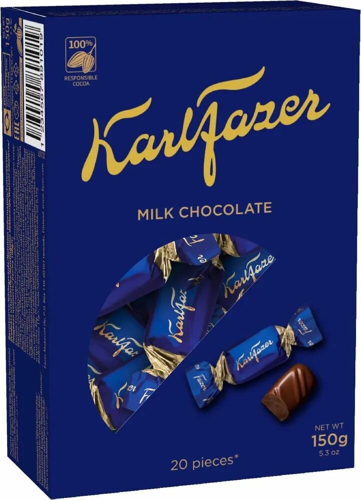 Шоколадные конфеты в коробке Karl Fazer из молочного шоколада 150г (Финляндия)