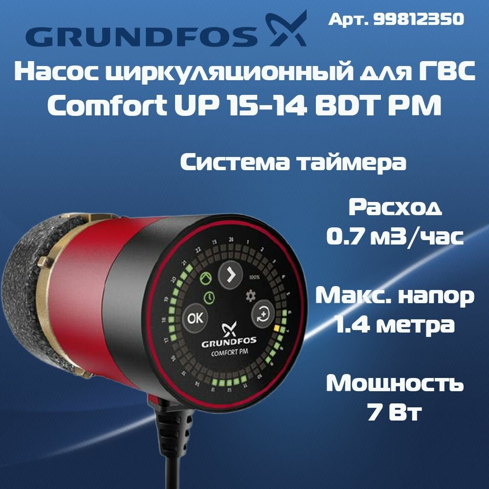 Насос циркуляционный Grundfos 15-14 BDT PM 99812350