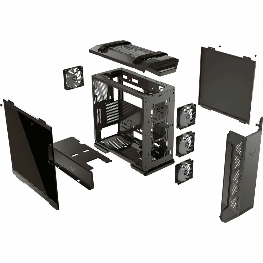 Корпус ATX ASUS Tuf Gaming , Midi-Tower, без БП, черный [90dc0040-b49000] - фото №13