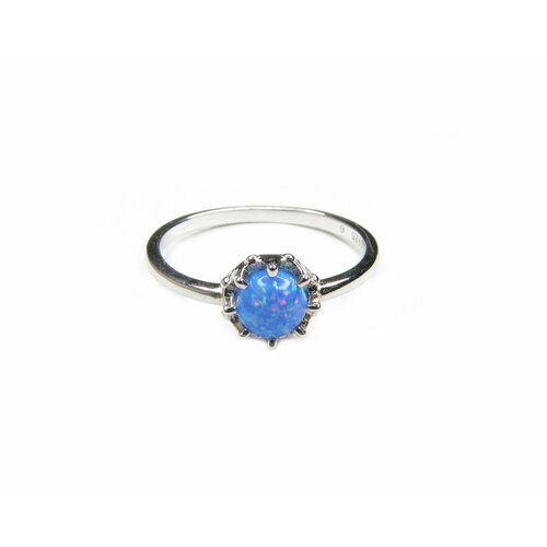 Кольцо Irina Moro, опал, размер 16, серебряный, синий кольцо из серебра rs0301 001 wg размер 17 мм