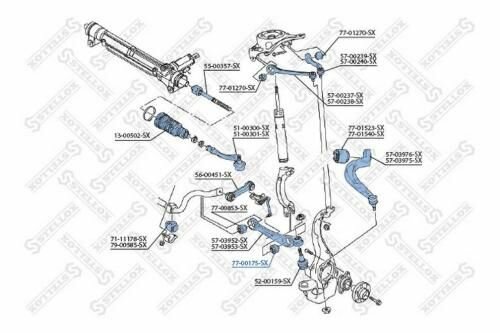 77-00175-sx_сайлентблок рычага перед. нижн. наруж./ audi a8 Stellox 77-00175-SX