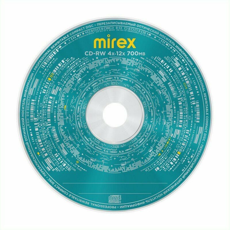 Носители информации CD-RW Mirex 700Mb/12х/Cake 50шт/уп 50/300(UL121002A8B)