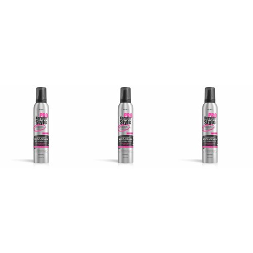 Мусс-пенка для укладки волос Vitex Keratin Pro Style мгновенный объем суперсильная фикс 200 мл 3 шт 1689₽