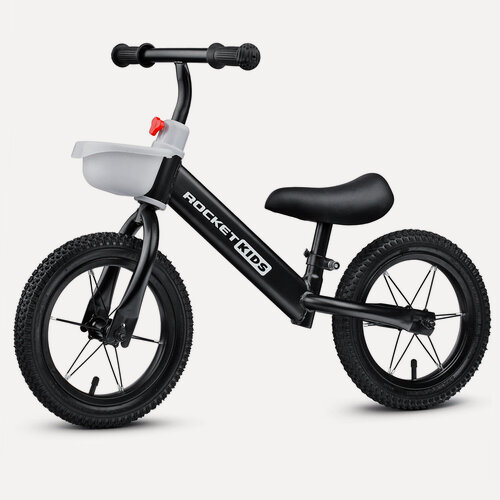 Изображение товара Беговел ROCKET, для мальчиков и девочек, 12", надувные колеса, чёрный, от 3 до 5 лет