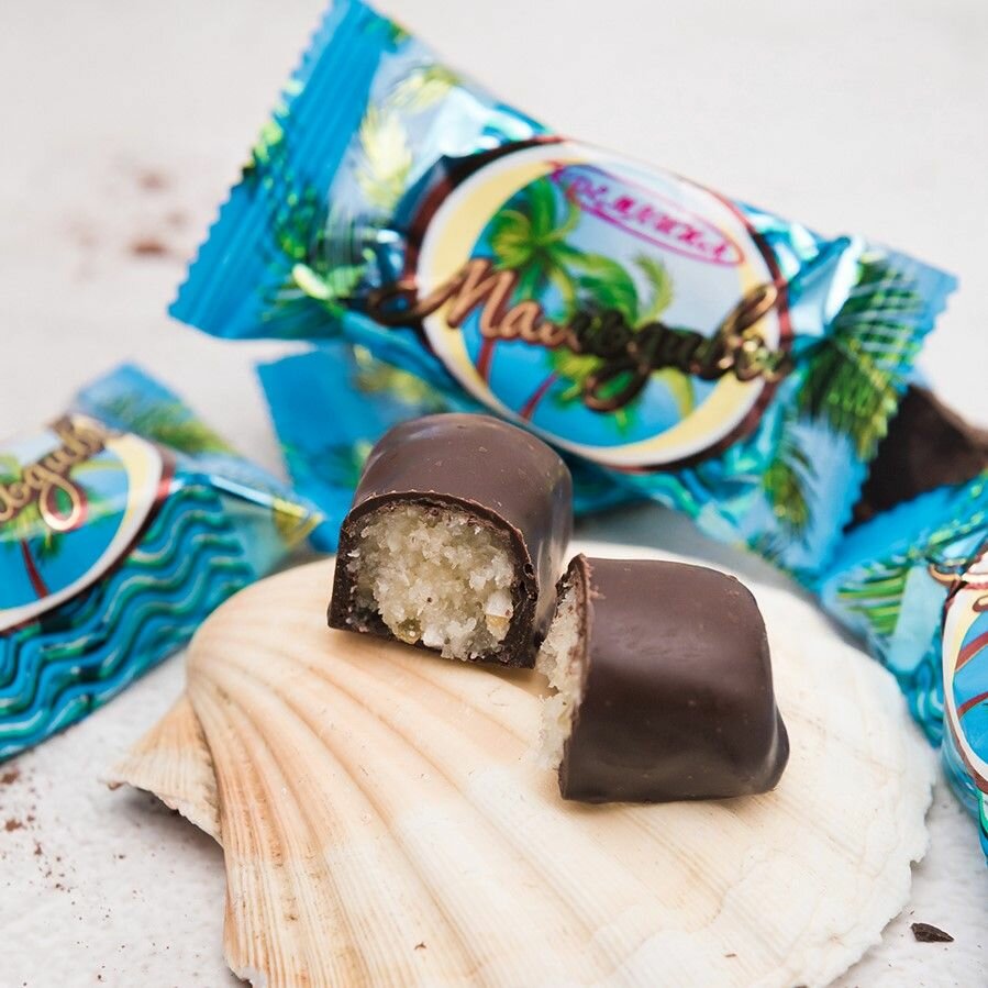 Конфеты из кокосовой стружки Мальдивы, конфеты из кокоса в шоколадной глазури, пакет 600 гр