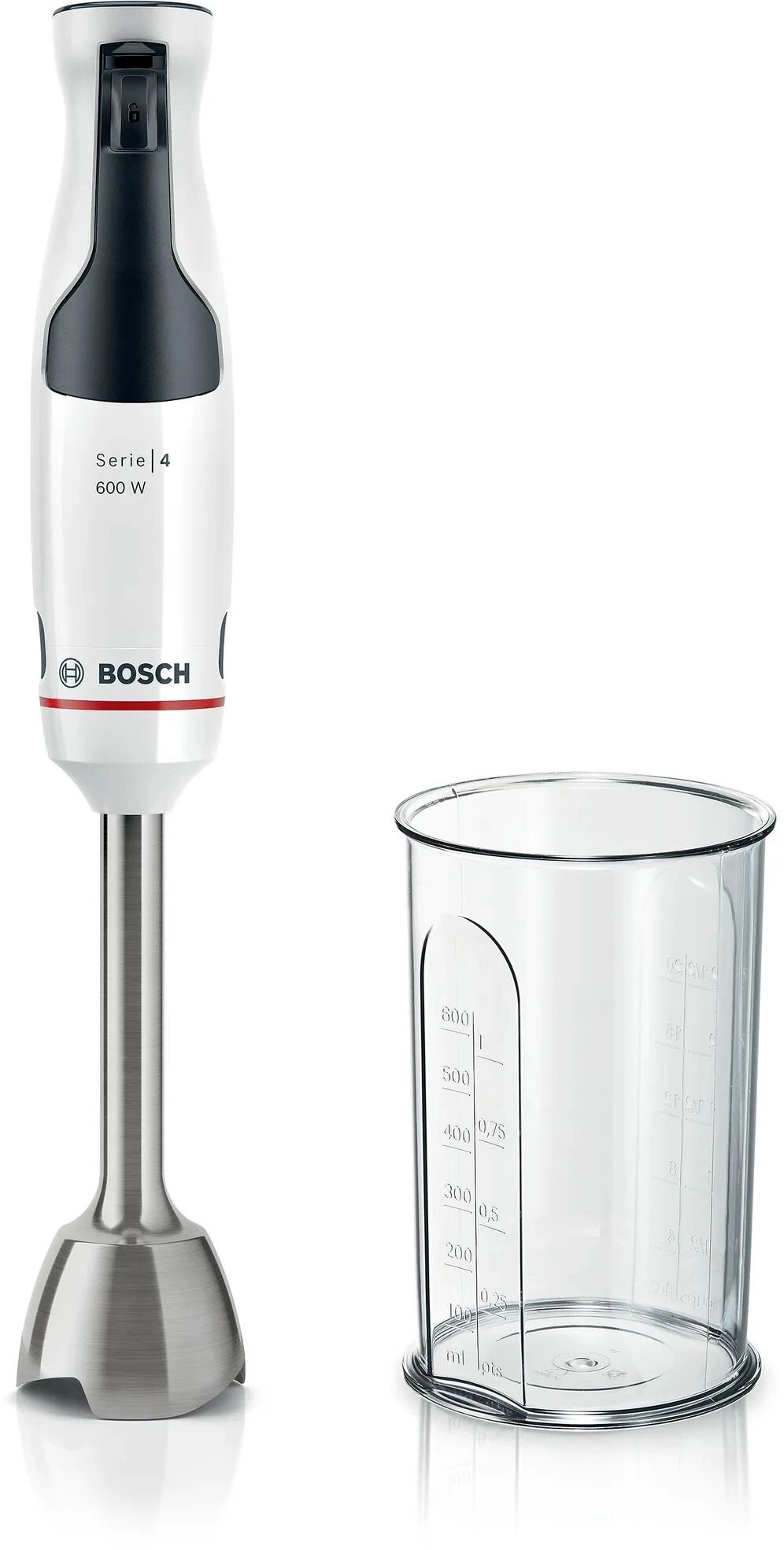 Погружной блендер Bosch MSM4W210, 600Вт, с мерным стаканом, пластик, белый