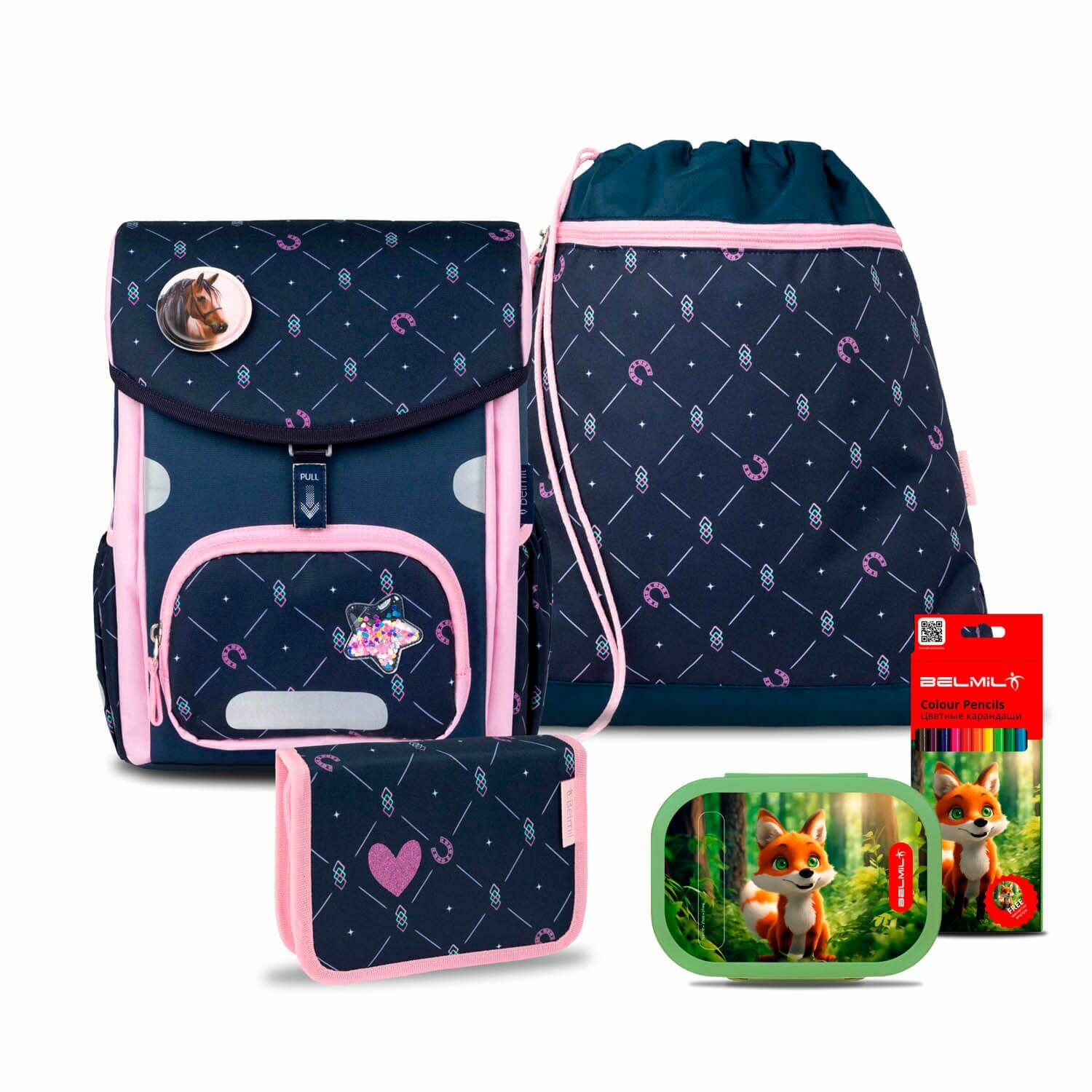 фото Школьный ранец BelMil PRIME "Cascade" с наполнением