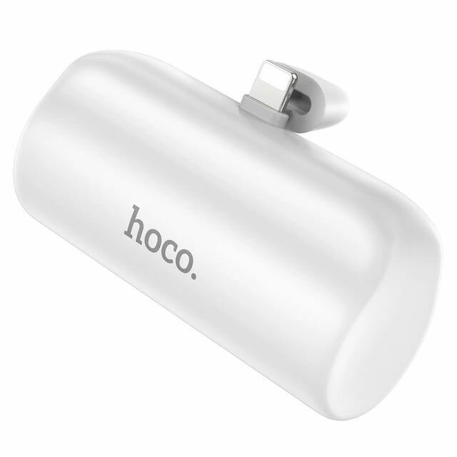 Внешний аккумулятор hoco J106 с штекером Lightning и подставкой / power bank для iPhone 5000mAh / белый