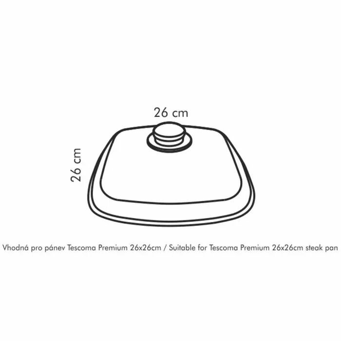 Крышка Tescoma UNICOVER, размер 26 x 26 см, cтекло, квадратная — фото 1