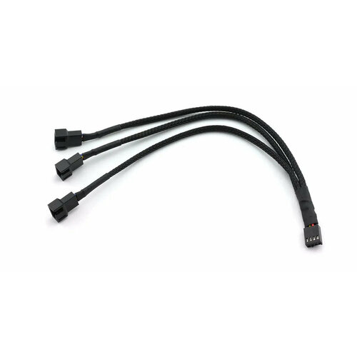 Разветвитель с материнской платы на 3 вентилятора , Кабель разветвитель - удлинитель для кулеров / вентиляторов / 4 пин, 26 см