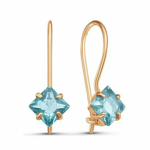 Серьги Nasip, красное золото, 585 проба, фианит